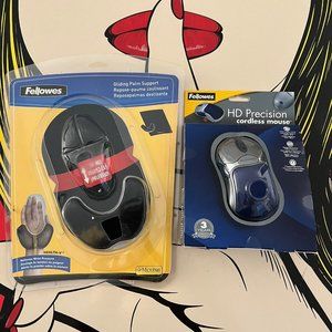 Brand New Fellowes HD Precision Cordless Optical Mouse 98904 W/ Palm Support